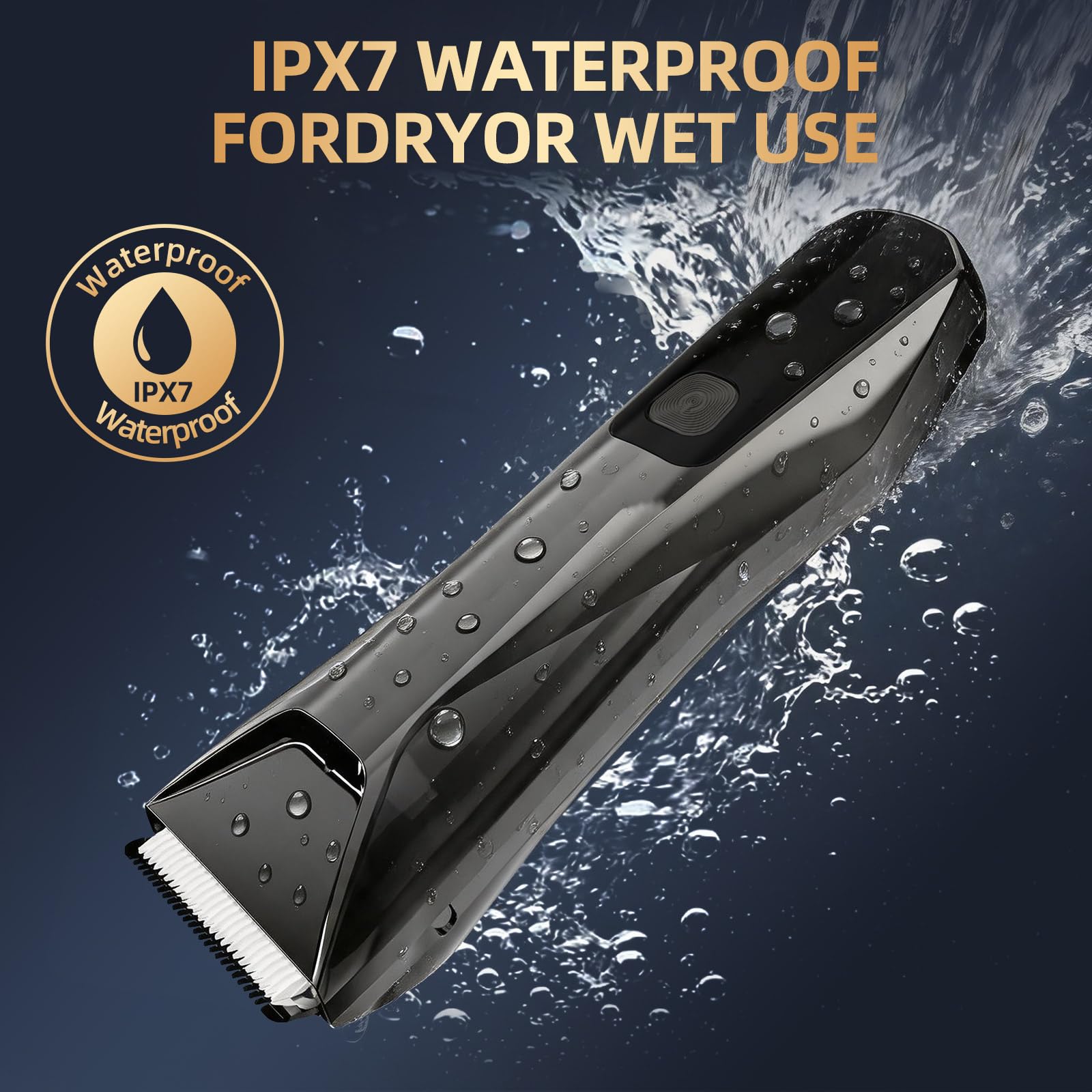 KIKIDO 2-in-1 Body Hair Trimmer for Men, Waterproof Wet/Dry Groomer