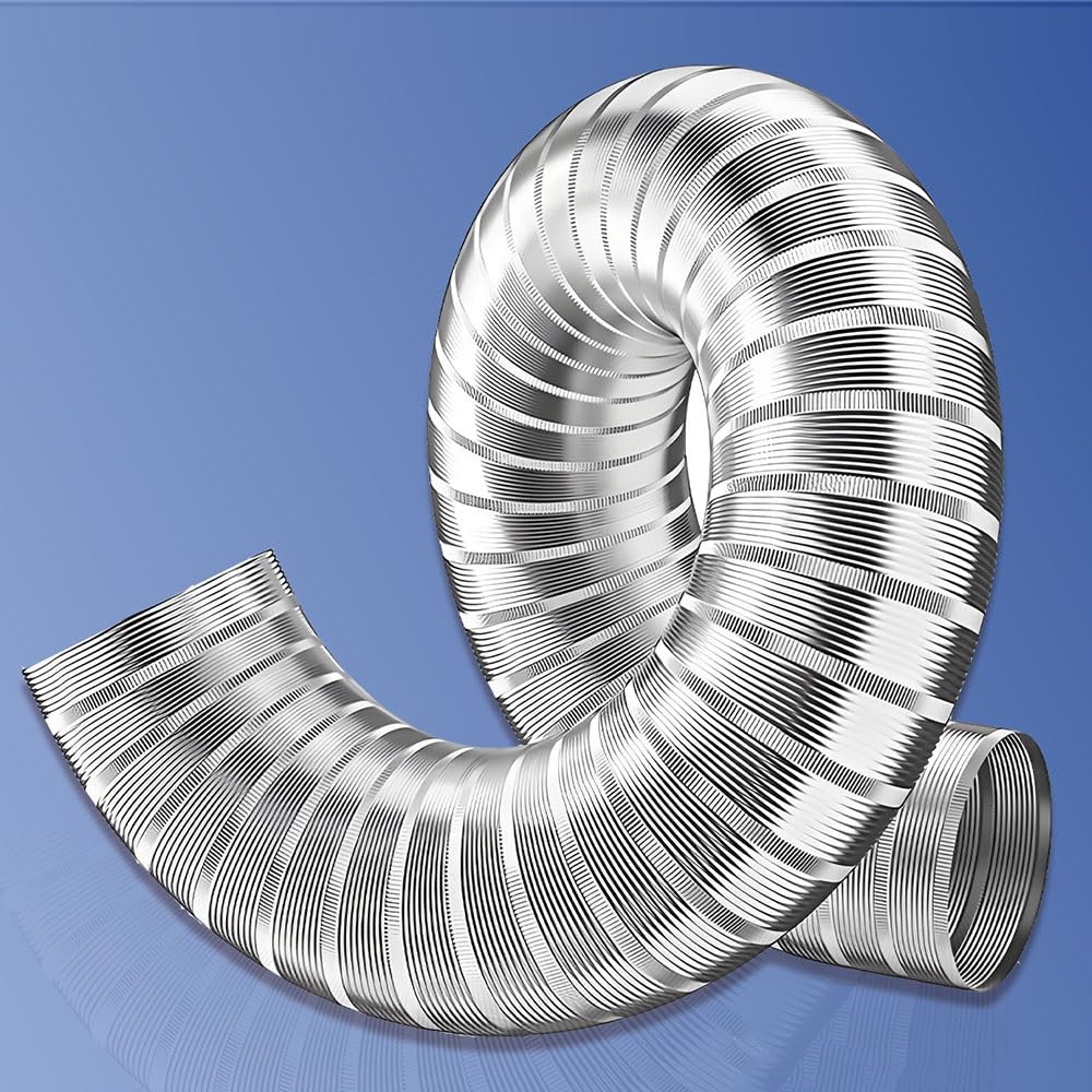 Manguera De Aire Aluminio Secadora Ø 150 160 180 200mm Tubo De Ventilación Flexible, Campana Extractora Conducto Climatización Ventilador(L 2m(6ft),Dia 300mm(12"))