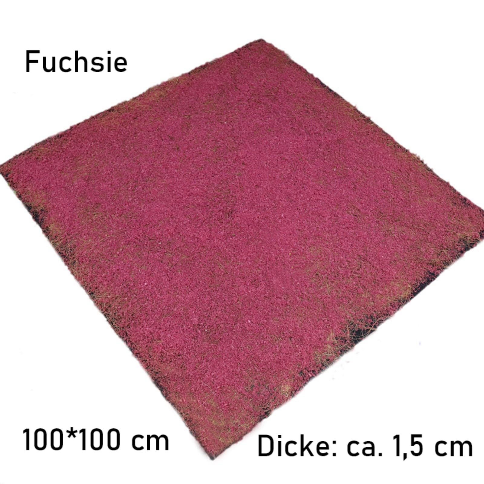 100 x 100 cm Künstliche Moos, Teppich Moosmatte Moosplatte Deko, Pflanzenteppich Moos Wandbild Paneele Wandverkleidung, Moosbild Wandplatten für Hochzeit, Geburtstag, Dekoration (Fuchsie)