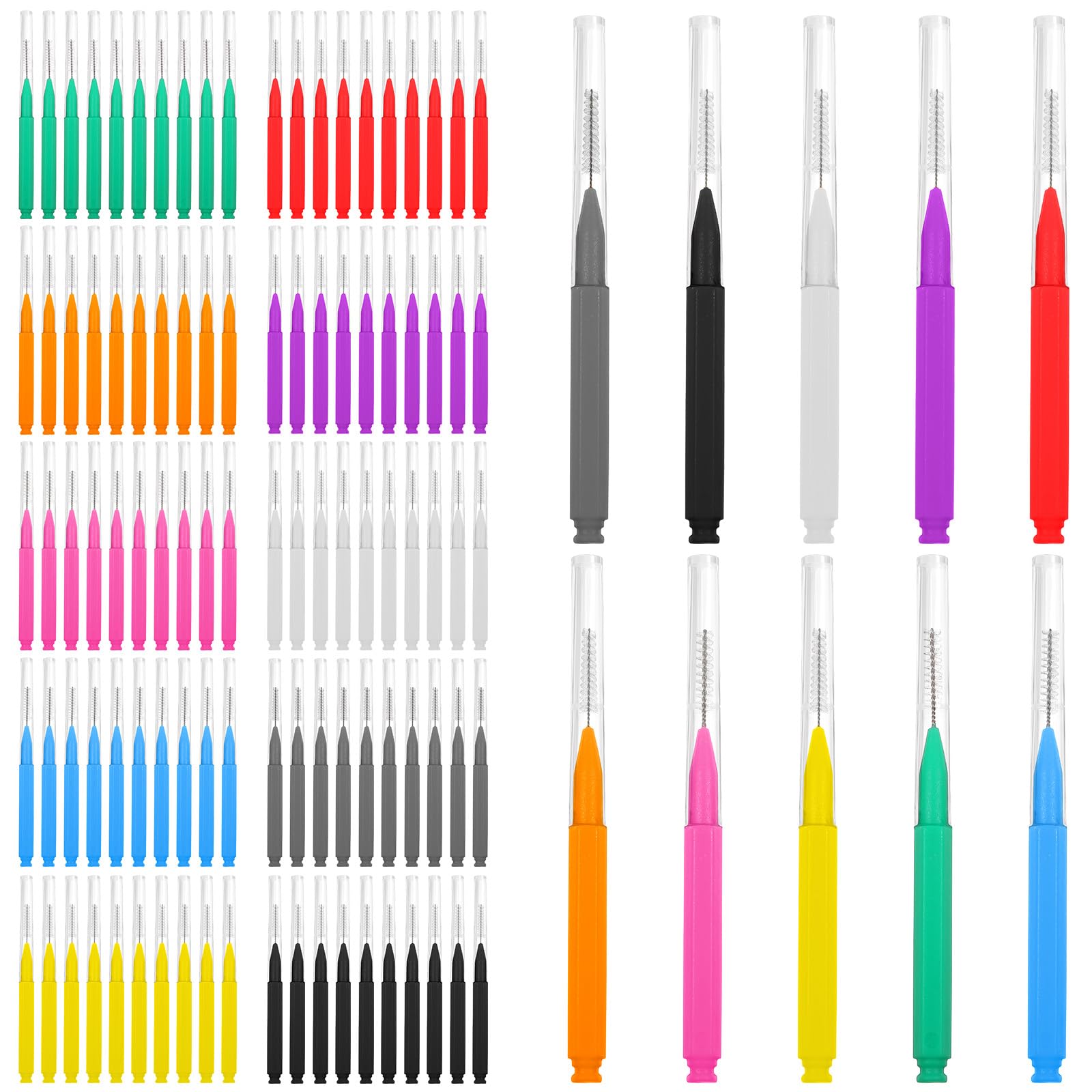 100 PCS Interdental Brush Dental Brush Picks Braces Brushes Dental Cleaning Tools Soft Tooth Floss Picks for Braces