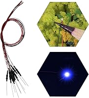 Vista 1 de Evemodel L0402B 20pcs pre-cableado SMD LED 0402 Bule Diodo emisor de luz 12V pre-soldado Micro Litz cable cable longitud 7.8 pulgadas (7.9 in)