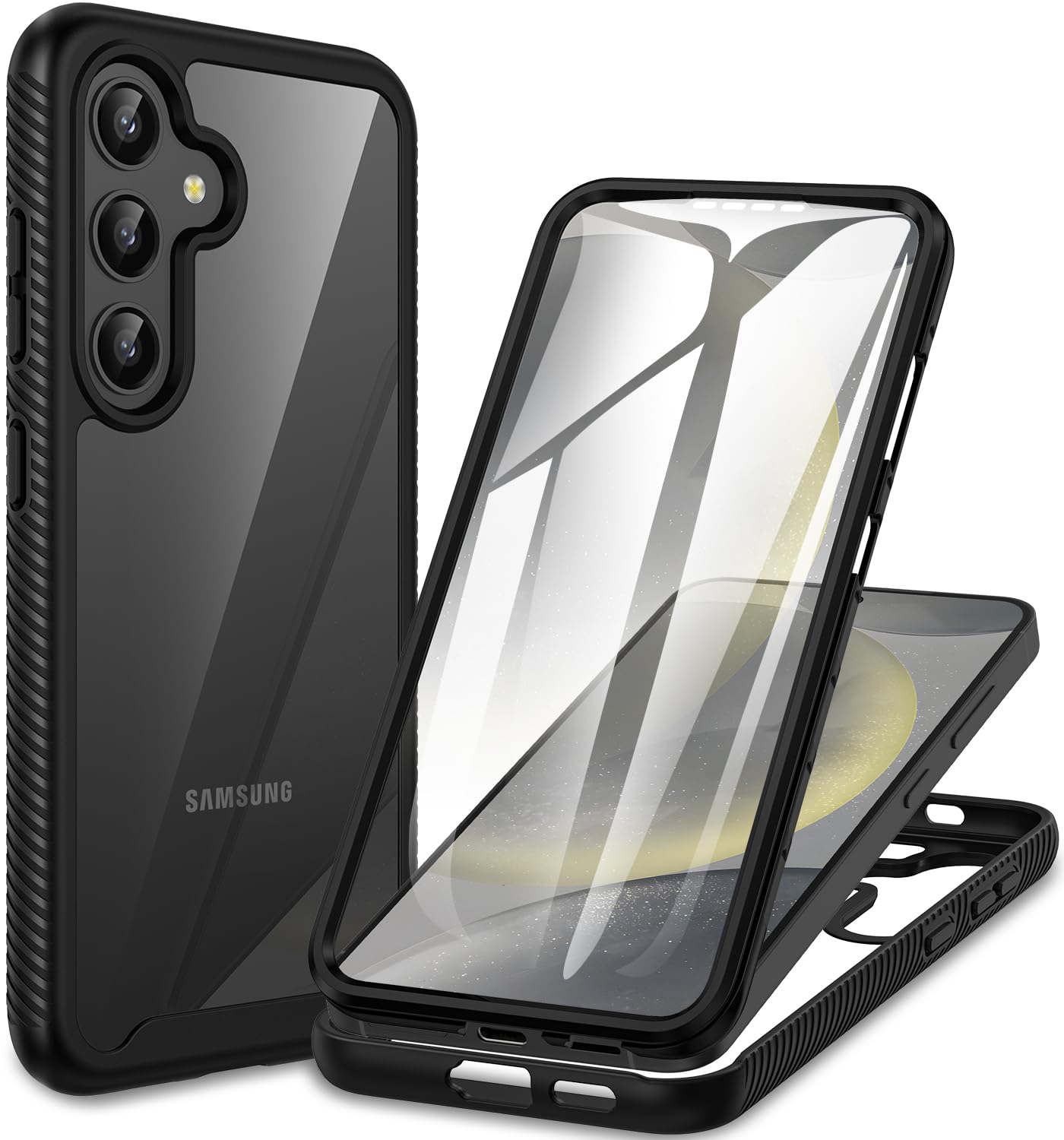 CENHUFO Cover Samsung S24 Plus 5G, Custodia Samsung S24 Plus Antiurto 360 Gradi con Protezione Schermo Integrata Rugged Case Doppia Faccia Fronte Retro Cover Samsung Galaxy S24+ / S24 Plus 5G -Nero