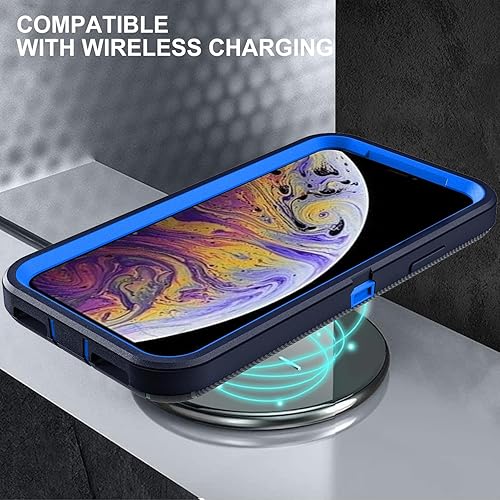 Miniatura 6 de Funda para iPhone Xs Max, grado militar 3 en 1, resistente a los golpes, a prueba de caídas, polvo con 2 protectores de pantalla de vidrio templado