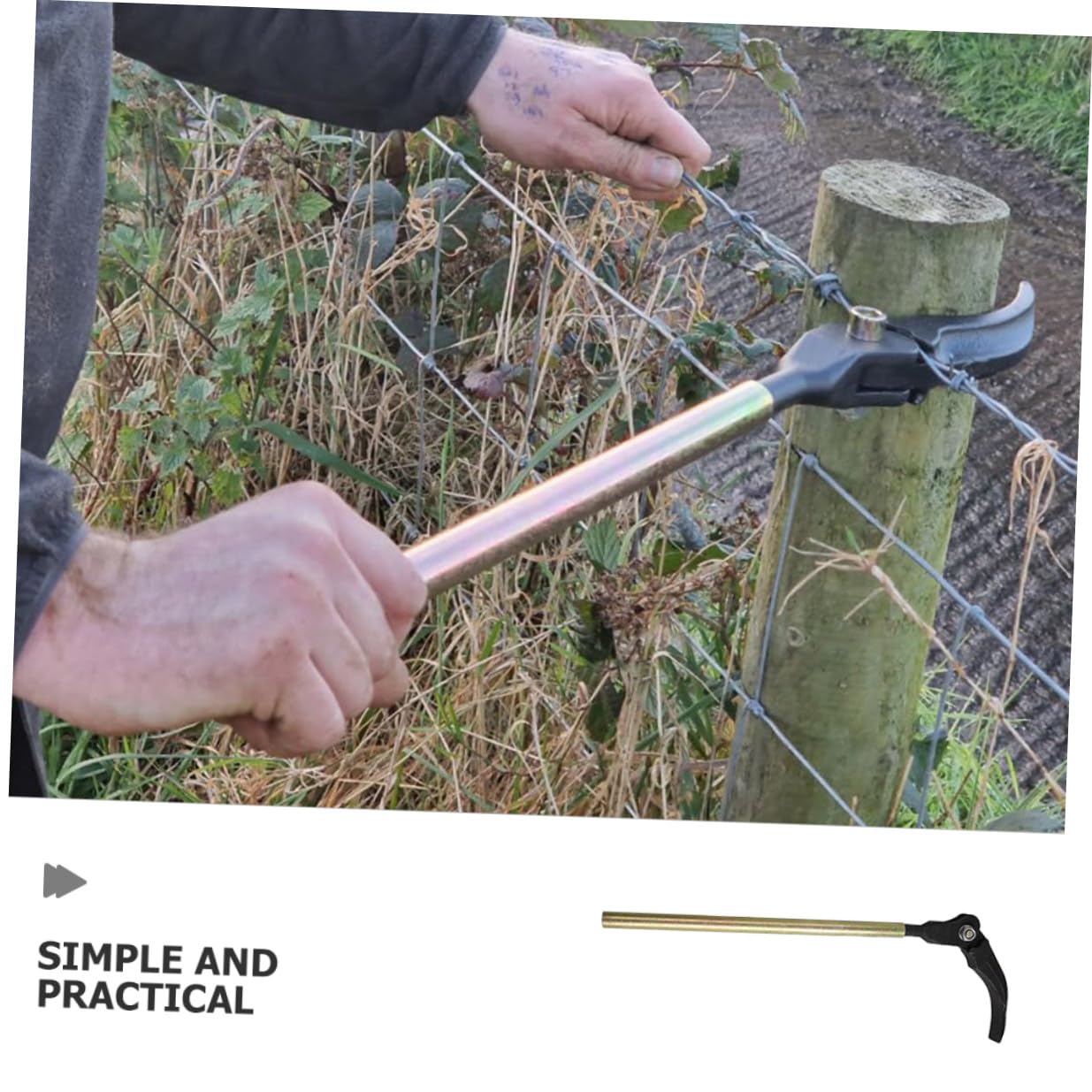 Tensor de Alambre para Vallas Jardín Versátil para Alambre Liso y Púas Herramienta Práctica y Conveniente para Cercas Cables y Cuerdas Fácil Uso para Reparación y Mantenimiento