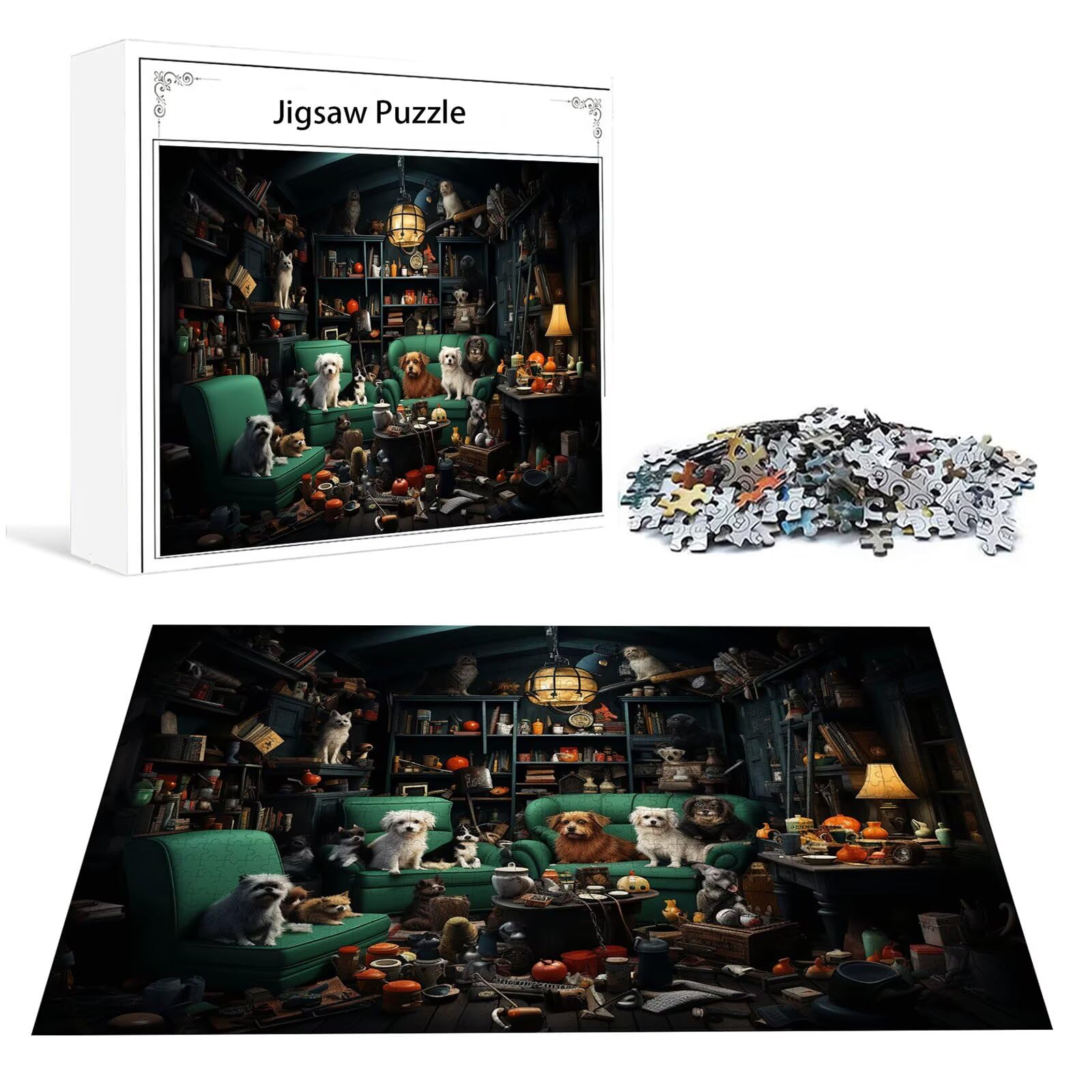 Tier Puzzle 1500 Teile Erwachsene Klassische Puzzles Hund Jigsaw Anspruchsvoll Impossible Schwer Pädagogisches Spielzeug Kinder Holzpuzzlem Groß Puzzlespiel Geeignet für alle Altersgruppen P-517