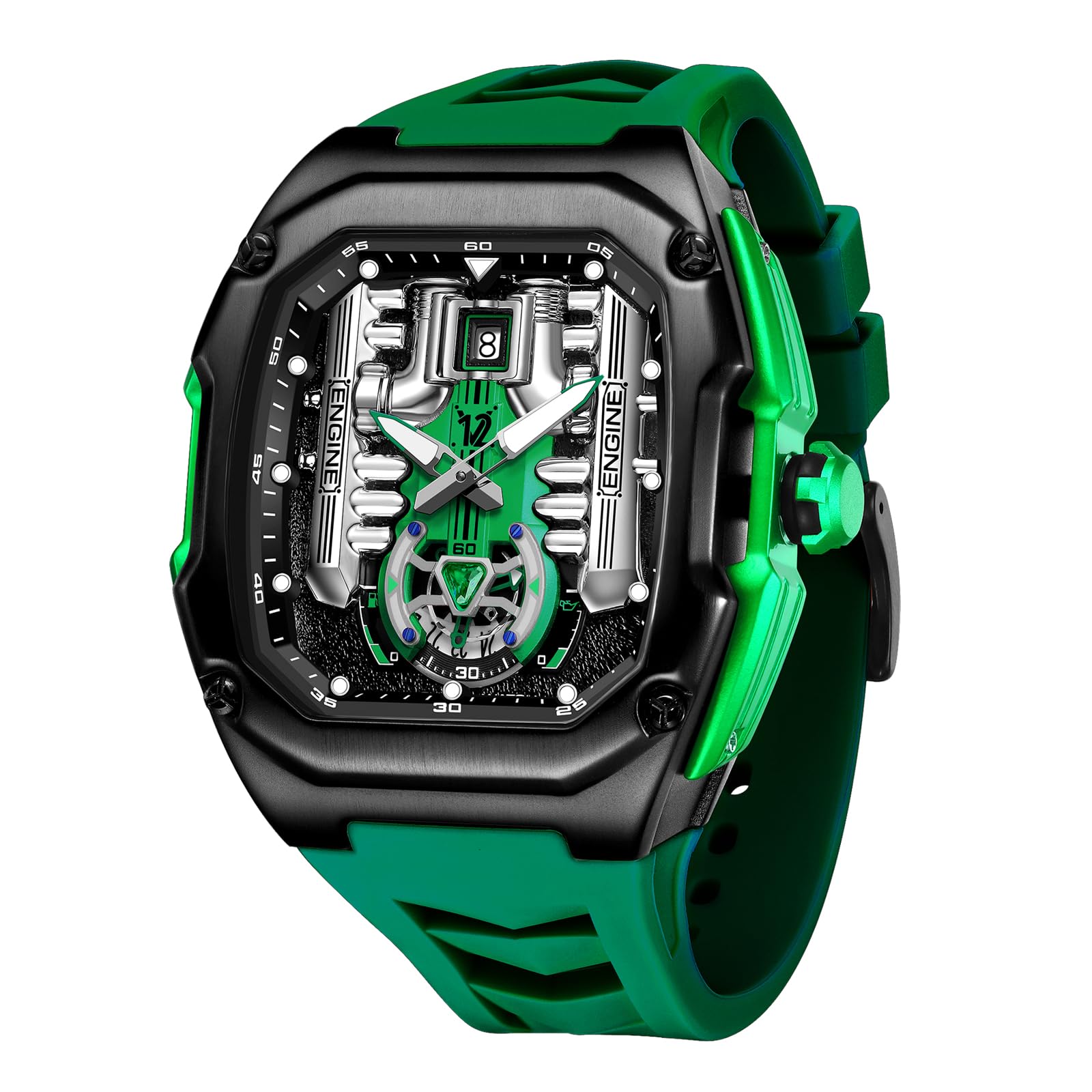 Mens Watches, Wrist Watches Luminous Design, Big Face Fashion Quartz Black Watch 30ATM, Casual Watch for Men Unique Gifts for Men — view 12