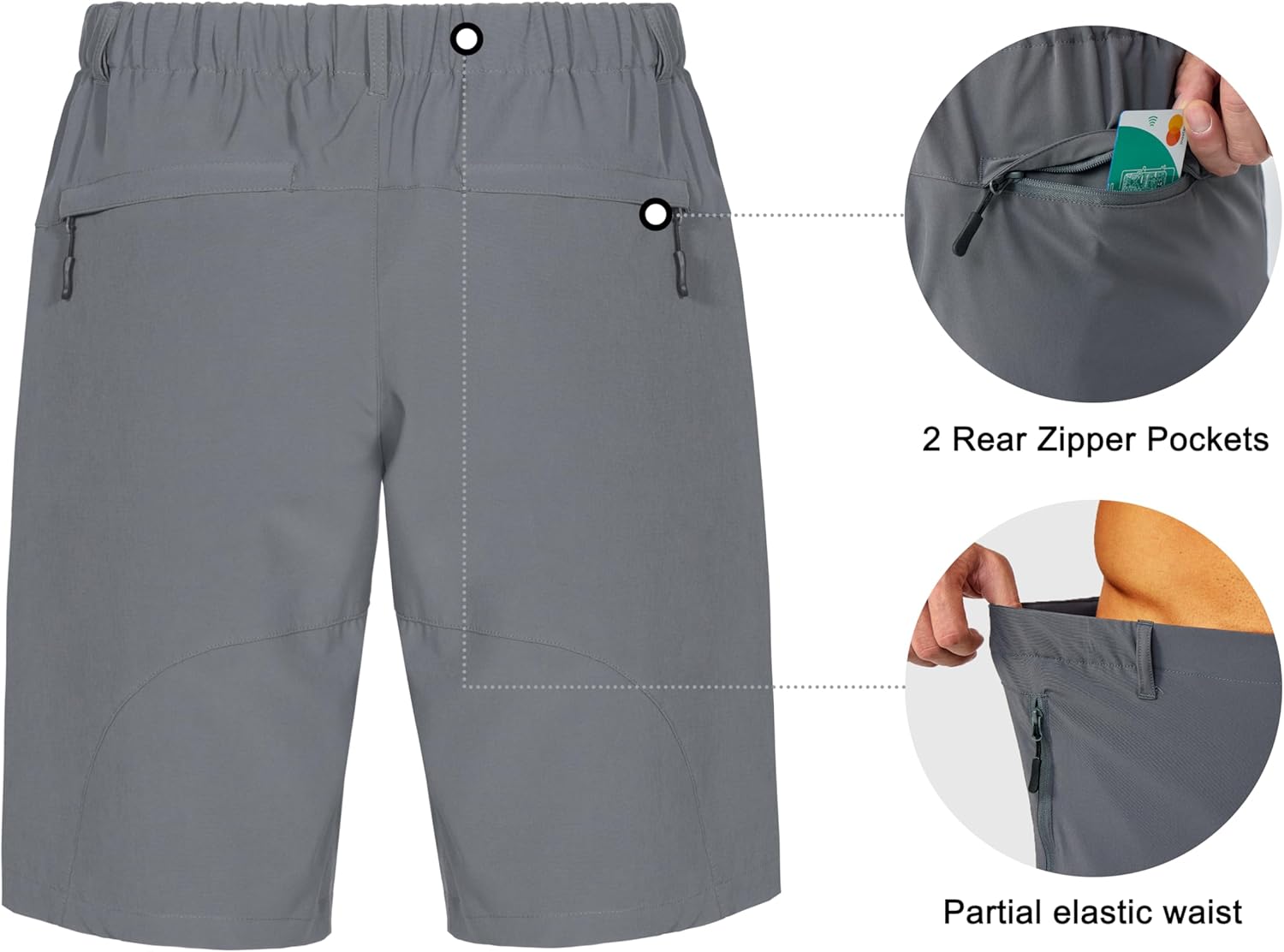 Little Donkey Andy Men's Stretch Quick Dry Cargo Shorts for Hiking, Camping, Travel - Image 5