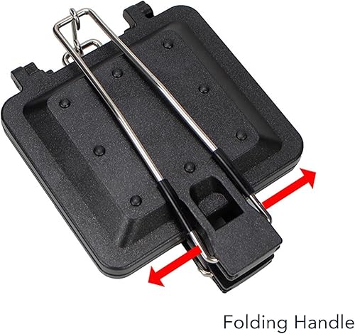 Miniatura 6 de Máquina de sándwiches calientes, doble cara, plegable, portátil, antiadherente, para estufa, parrilla, sartén abatible para acampar en el hogar