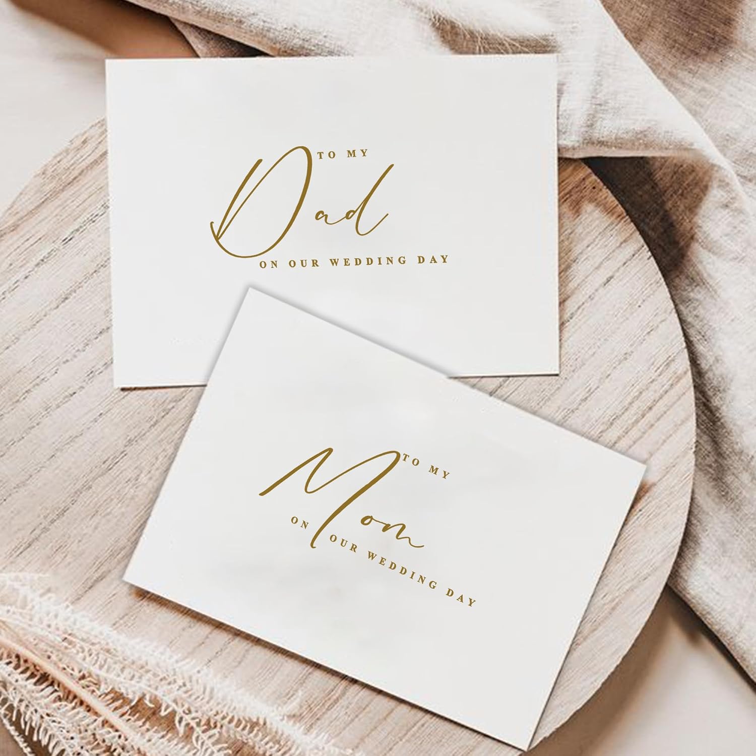 PartyGifts&beyond Mr&MrsGifts to My Dad and Mom Wedding Day Cards from The Bride or Groom Gold Foil Wedding Cards for Parents(DM)