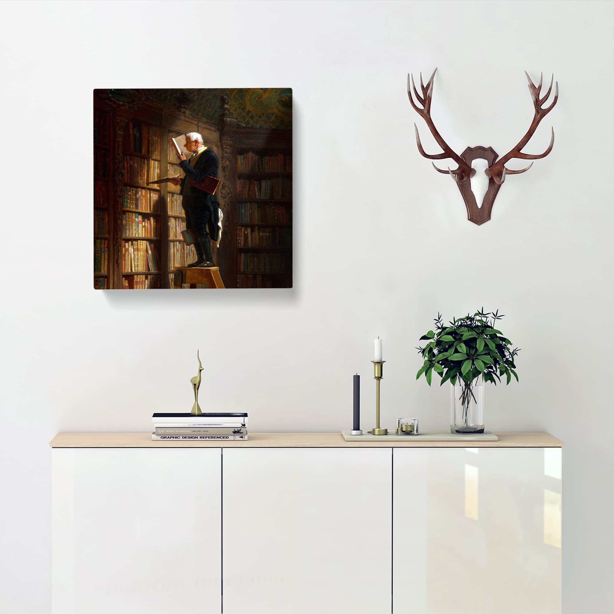 Bookworm by Carl Spitzweg Canvas Print, Mixed, 35L x 35W cm - Image 2