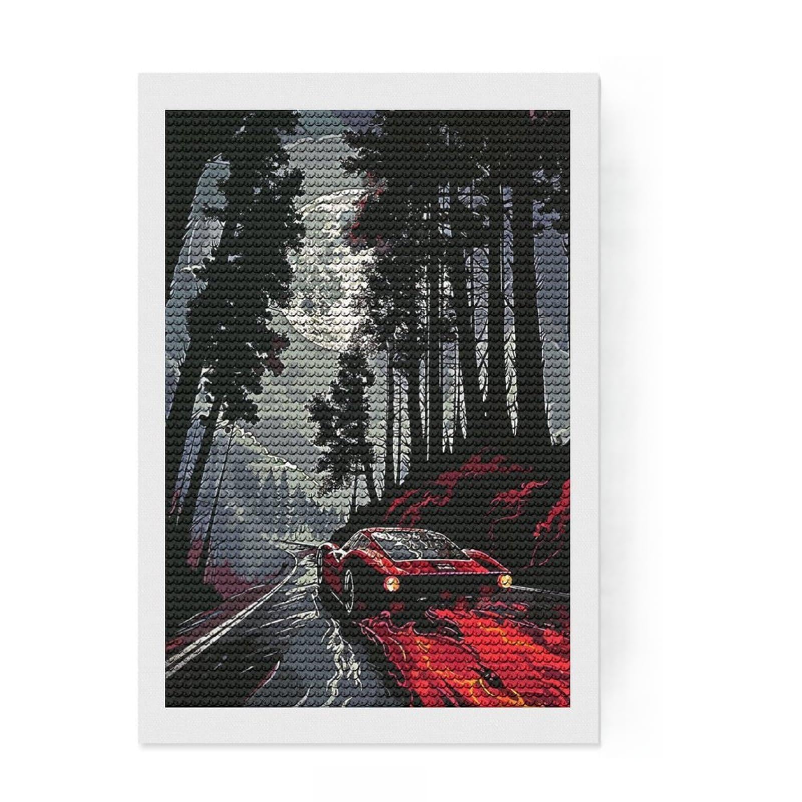 Junmoney The Wild Ride Round Drill Diamond Painting 8"x12", for Women, Fun Craft Experience, Bedroom Decor, Holiday Gift Idea