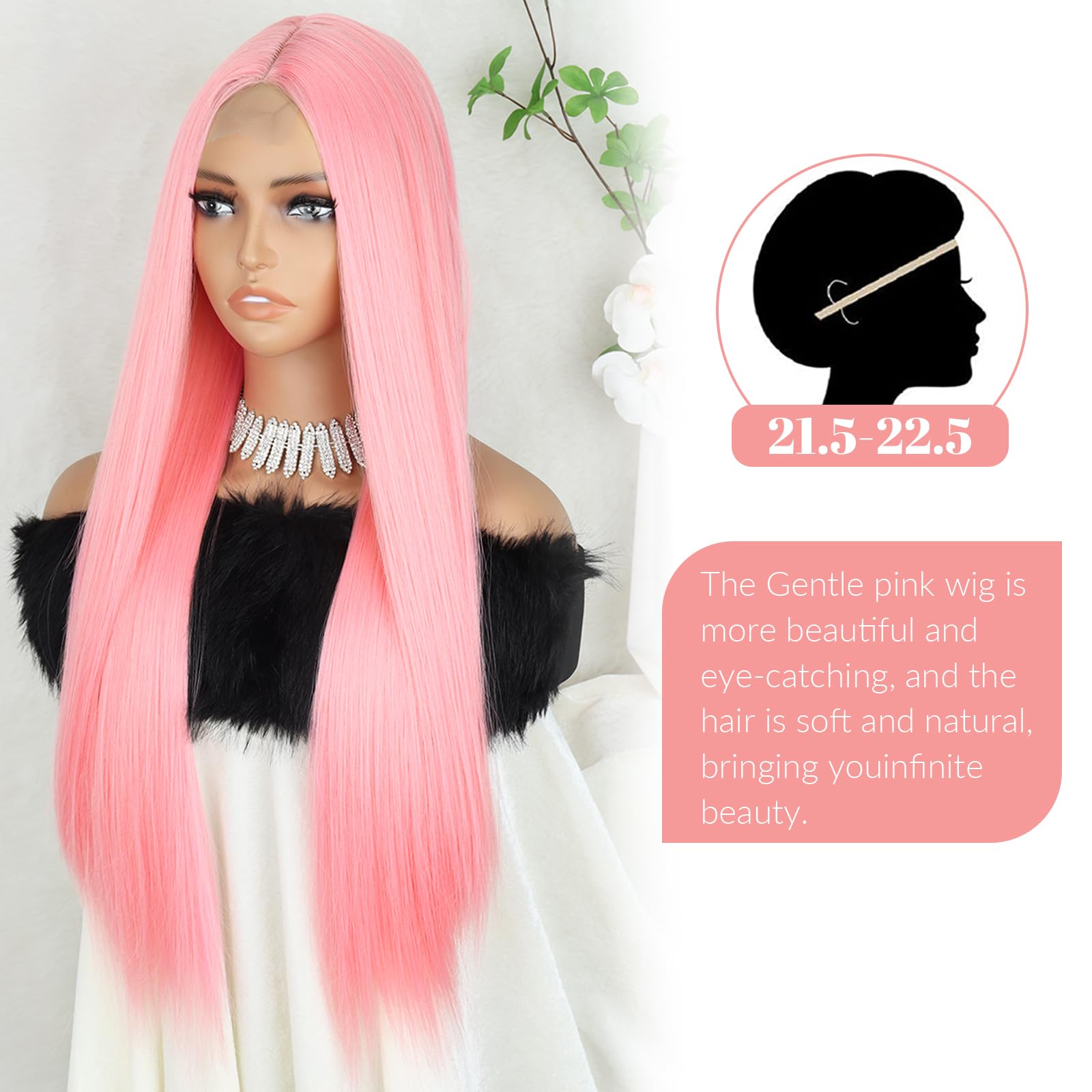 Xinran Long Straight Synthetic Wig with Partial Lace