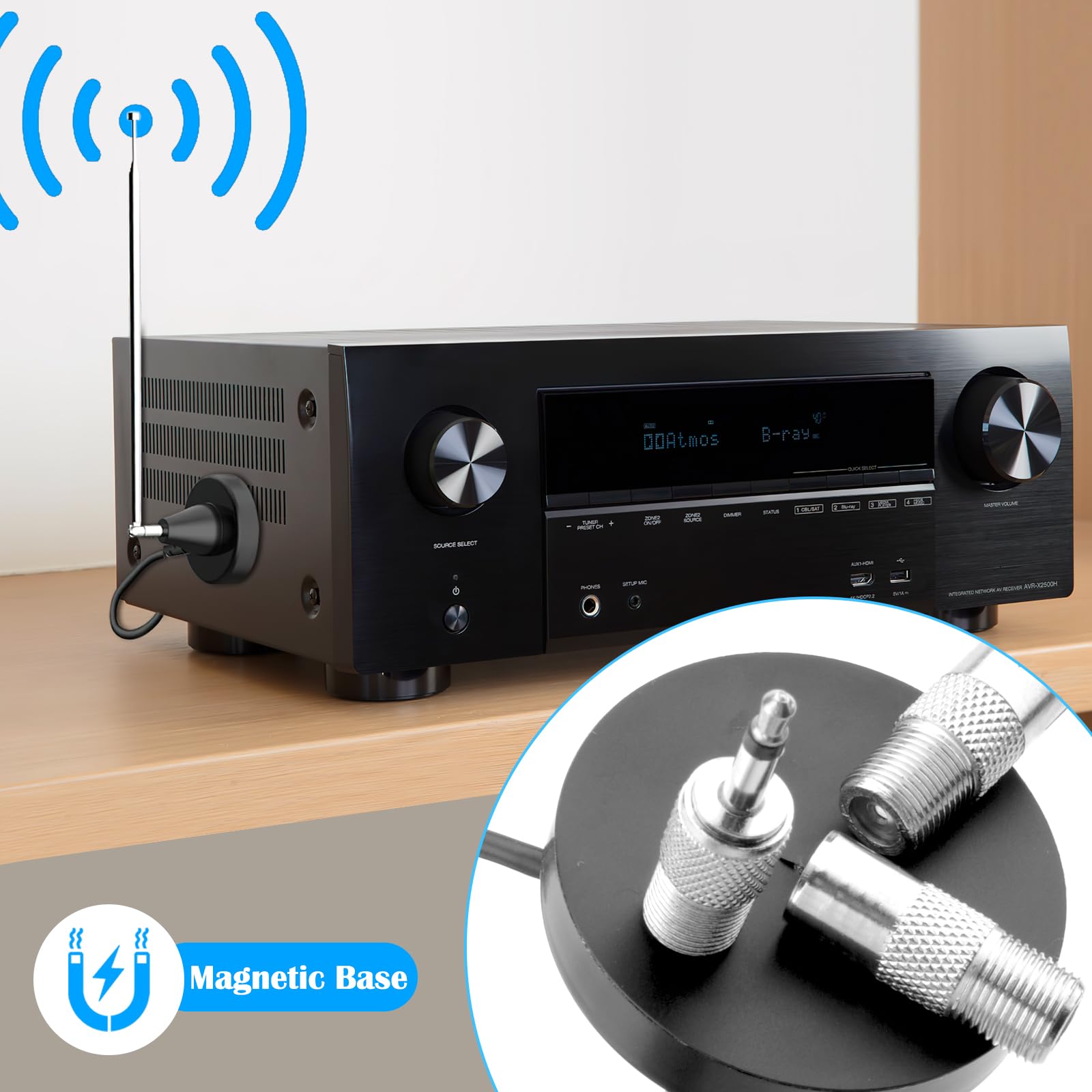 FM DAB+ Radio Antenne Mit Magnetfuß - Verstärker Für Besseren Empfang