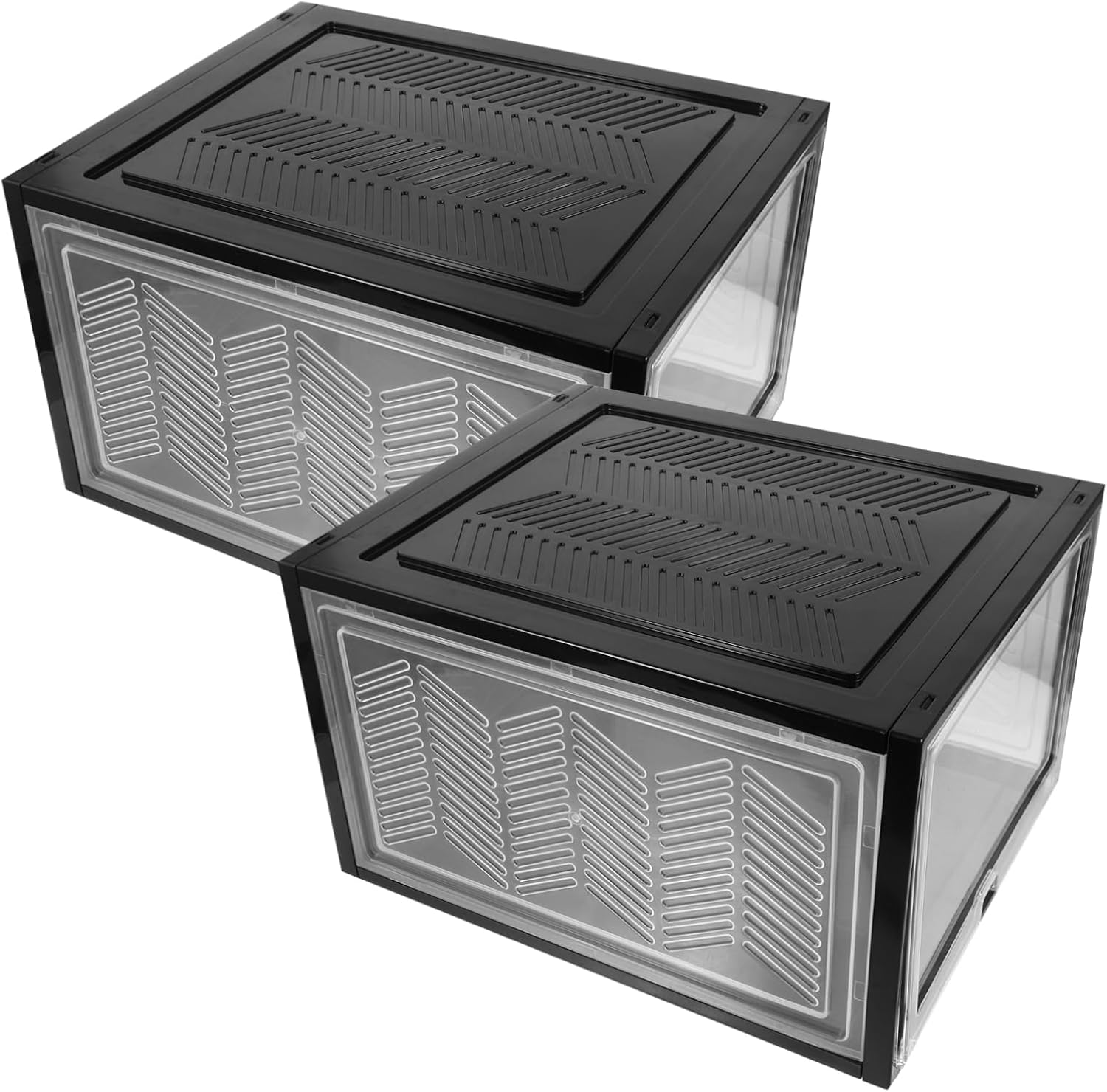 Ciieeo 2pcs Stackable Transparent Storage Cases for Organizing Sneakers and Footwear for Home Closet and under Bed Use