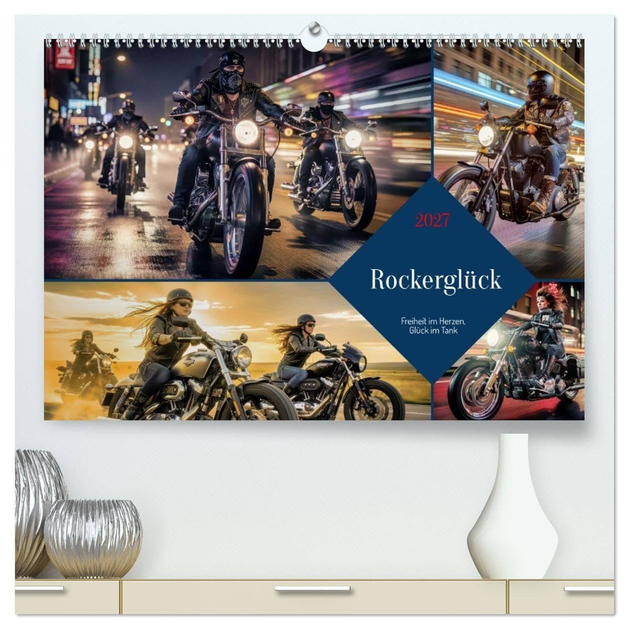 Rockerglück (hochwertiger Premium Wandkalender 2027 DIN A2 quer), Kunstdruck in Hochglanz: Zwischen Asphalt und Horizont entsteht ein Glück, das nicht erklärt werden muss. (CALVENDO Menschen)