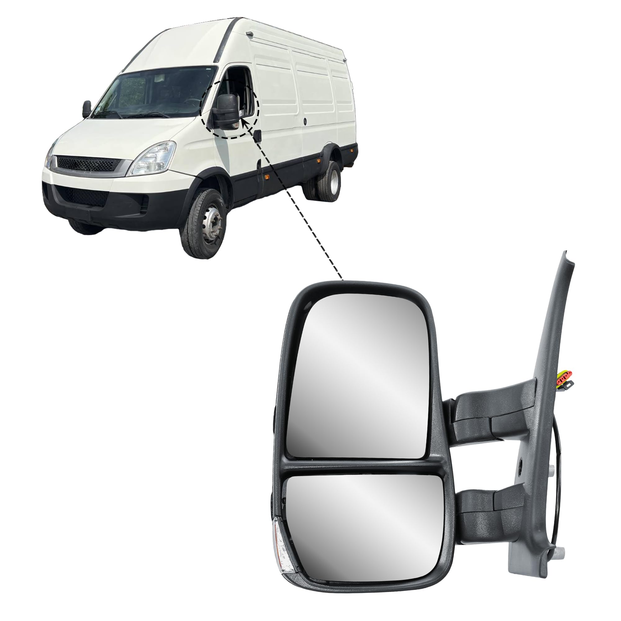 Specchio retrovisore sinistro manuale non riscaldabile con indicatore di direzione per IVECO Daily IV V Camion 2006-2013