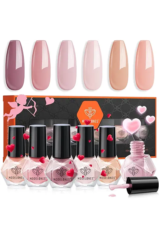 modelones Nail Polish Set 6 Colors Neutral Nude...