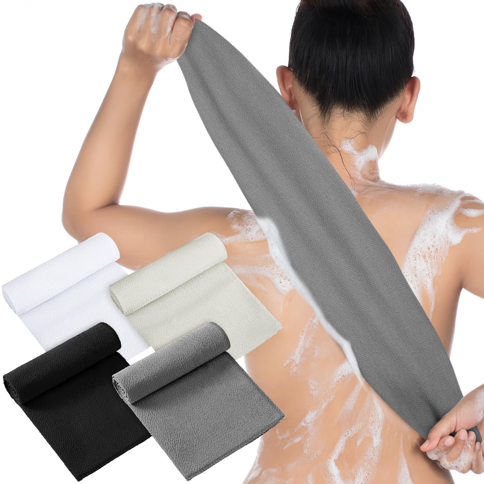 Tatuo 4 Pieces Korean Exfoliating Washcloth Body Back - scrubs and body treatments | Mubboo