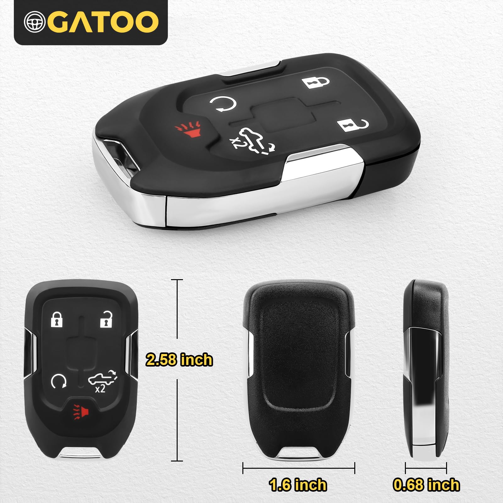 New O.E.M GMC Serra 2019-2020 Remote Key Fob Uncut Blade FCC-HYQ1EA PN - Foto 9