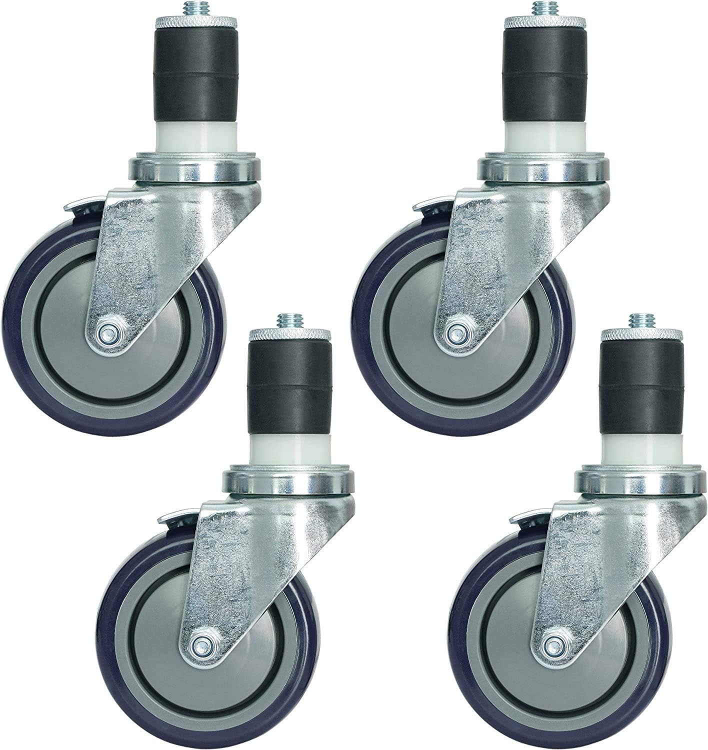 Black Friday - 70% OFF MySit 4 inch Work Table Caster Wheels for Commercial Kitchen Prep Tables, Expanding Stem Casters Set of 4 with Locking Brakes Fit Both 1-1/2 and 1-5/8 Leg Tube Adapter for Stainless Steel Worktable Best Cyber Monday 🔥 MySit 4 inch Work Table Caster Wheels for Commercial Kitchen Prep Tables, Expanding Stem Casters Set of 4 with Locking Brakes Fit Both 1-1/2 and 1-5/8 Leg Tube Adapter for Stainless Steel Worktable