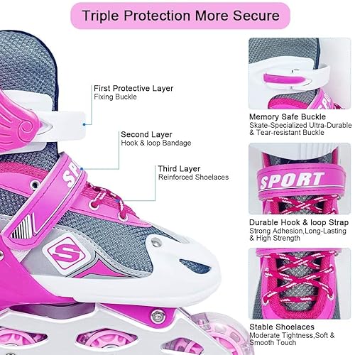 Pattini in Linea per Bambini Regolabili con Ruote