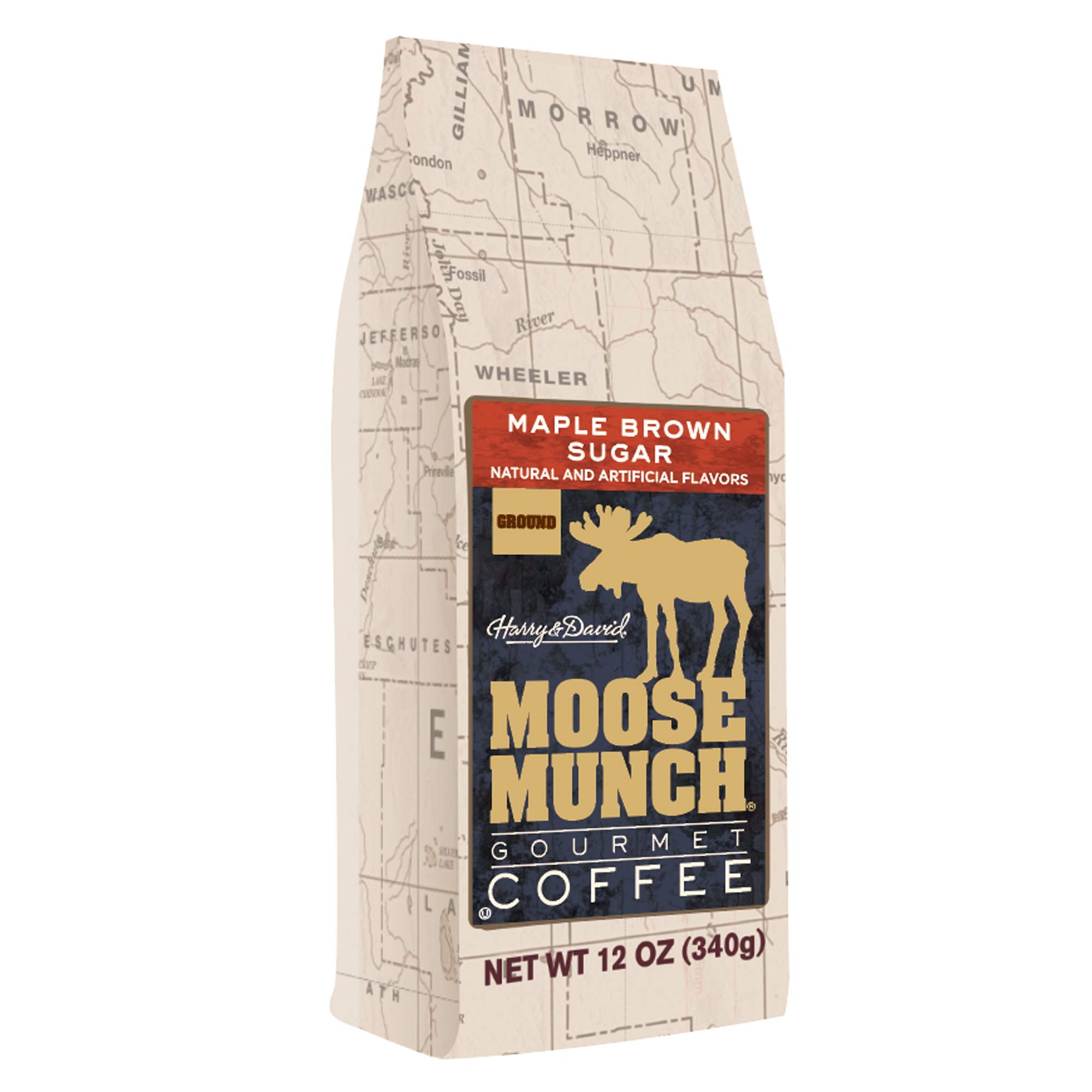 Moose Munch Gourmet Ground Coffee by Harry & David, 12 oz bag (Maple Brown Sugar) - Maple Brown Sugar