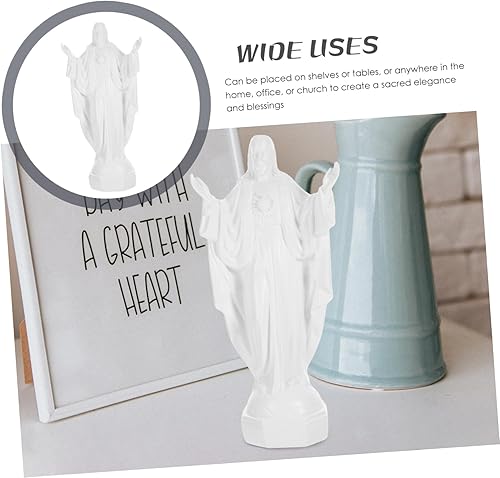 Miniatura 2 de Decoración Figura de Jesús Sagrado Modelo Jesús Figuras Jesús Estatua Santo de Jesús Resina Estatua de Jesús Blanco Figura en forma de Jesús