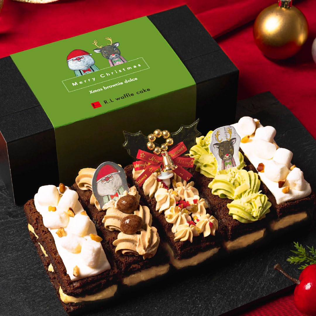 Amazon.co.jp: R.L ブラウニー ワッフル クリスマス ミニケーキ お菓子