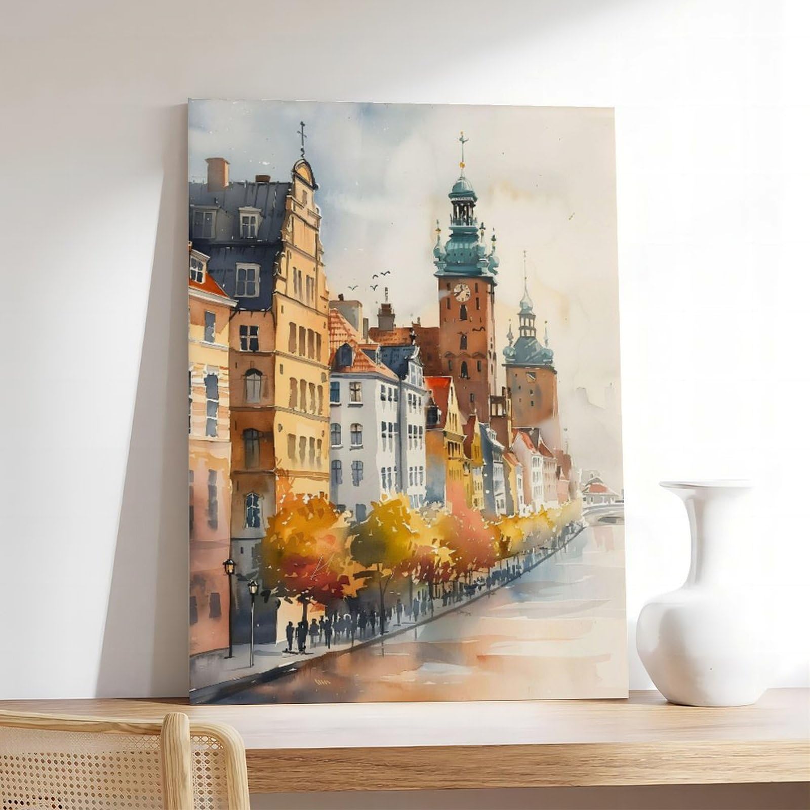 Amazon.com: ZJLAMZ Copenhagen Watercolor Painting