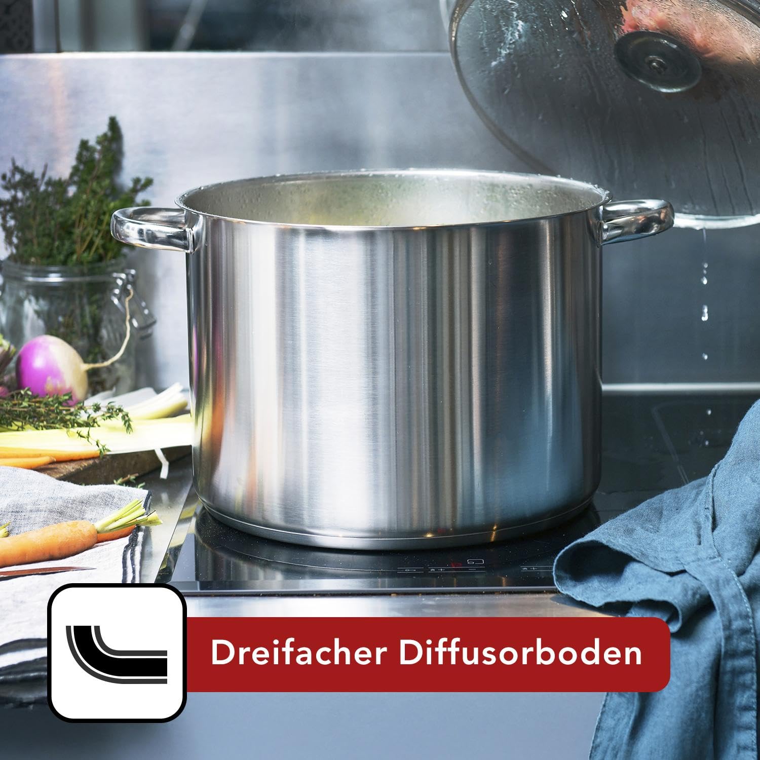 Baumalu Wasserbad-Sauciere Edelstahl 1,5L Silber