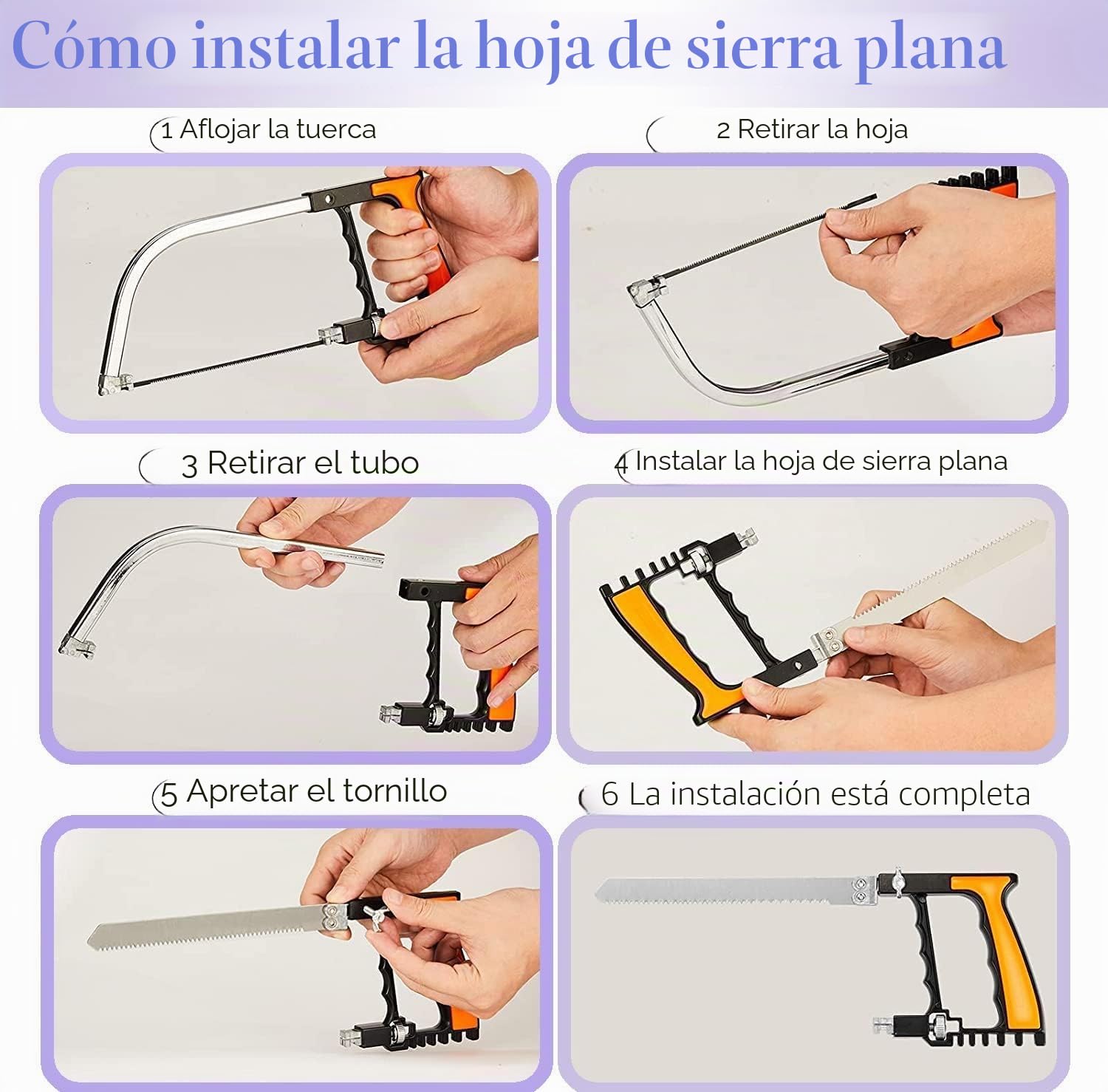 KAHEIGN 13 En 1 Herramienta de Sierra de Mano para Metales Multifunción, Sierra para Metales con 8Pz HSS Acero Sierra Hojas y Transporte Estuche - para Corte Madera Plastico Goma Vaso Teja Metal
