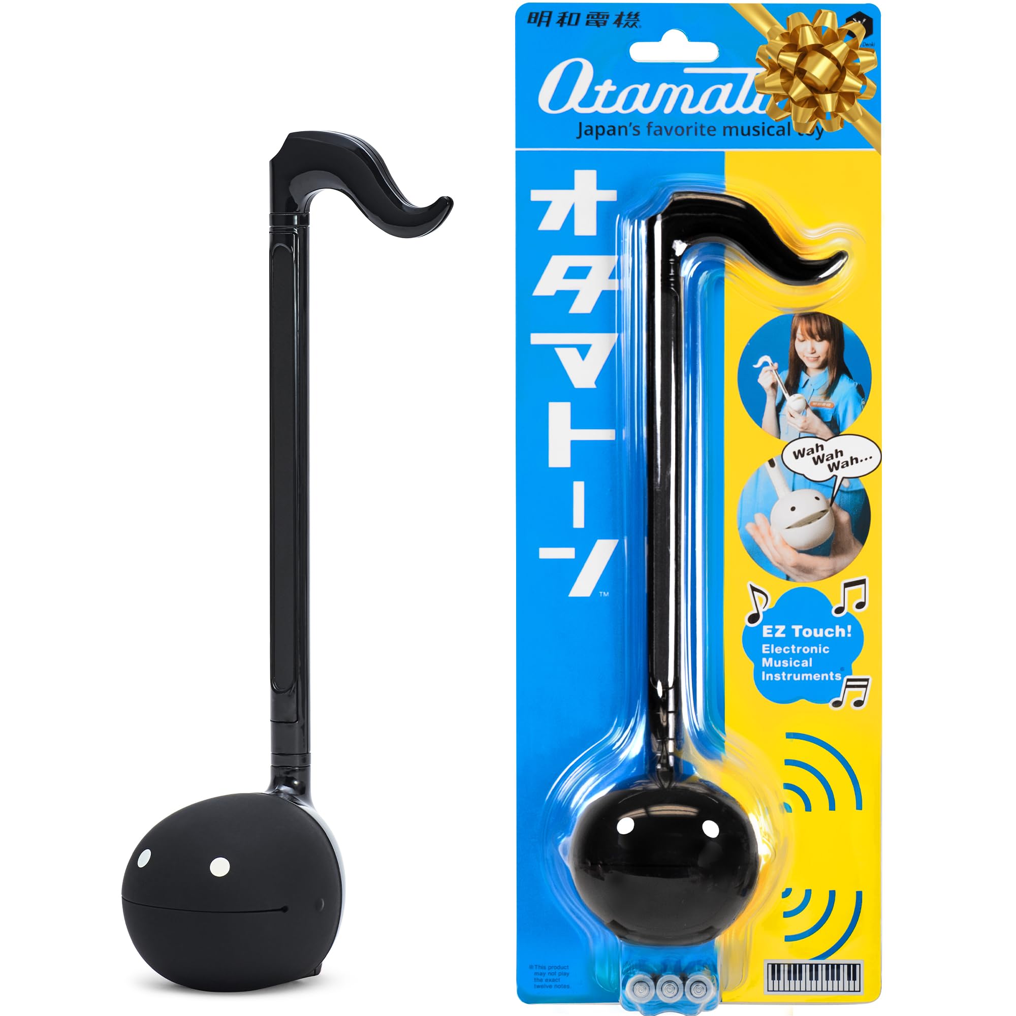 Otamatone Regular Black Japanese Electronic Musical Instrument, Portable Touch Sensitive Digital Music Instruments Synthesizer, Fun Cool Kids Teens Adults Birthday Christmas Toy Song Game Stuff