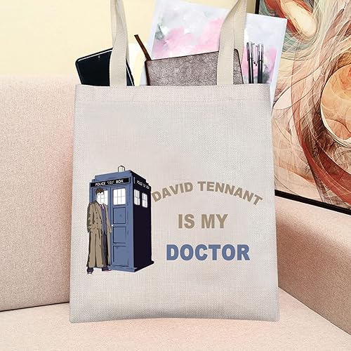 Miniatura 6 de LEVLO Who - Bolsa de maquillaje para cosméticos de David Tennant, regalo para fanáticos de David Tennant Is My Doctor, bolsa de maquillaje con