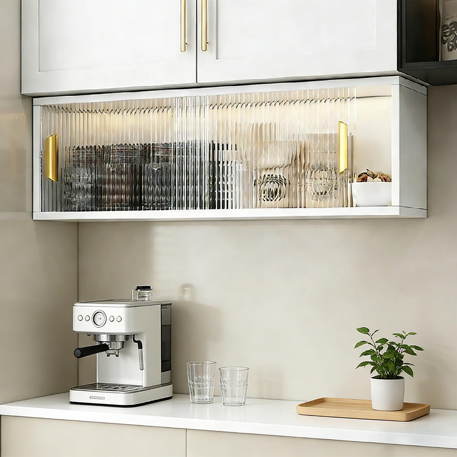 Glas-Aluminium-Präsentationsständer, Aufbewahrungsschrank, schmaler Wandschrank für Küche, Wohnzimmer oder Badezimmer