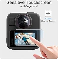 Vista 5 de FiTSTILL Paquete de 3 protectores de pantalla para Go Pro MAX2/MAX360 2025/MAX Fusion (2019), película de vidrio templado LCD resistente a