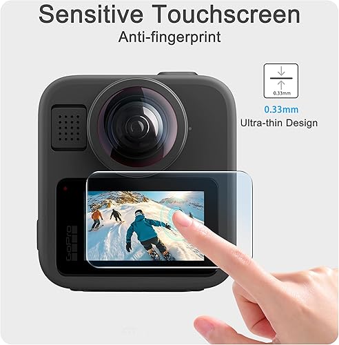 Miniatura 5 de FiTSTILL Paquete de 3 protectores de pantalla para Go Pro MAX2/MAX360 2025/MAX Fusion (2019), película de vidrio templado LCD resistente a