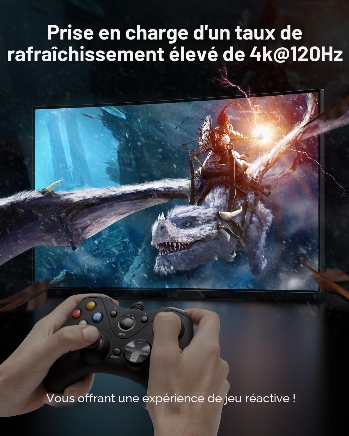 GANA Commutateur HDMI 2.1,Switch HDMI 8K 2 en 1 Sortie, Prend en Charge 4K @ 120 Hz, 8K @ 60 Hz,Compatible avec PS5/4, Xbox, Roku, Apple TV, Fire Stick,Noir