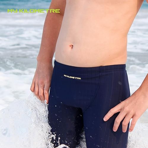 Miniatura 5 de MY KILOMETRE Traje de baño Jammer para niños con cordón de entrenamiento para niños Endurance Boys Youth Swim Shorts Traje de baño para niños