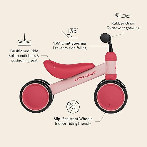 Miniatura 4 de Retrospec Cricket Baby Walker Bicicleta de equilibrio con 4 ruedas para edades de 12 a 24 meses, bicicleta de juguete para niños de 1 año - Juguetes