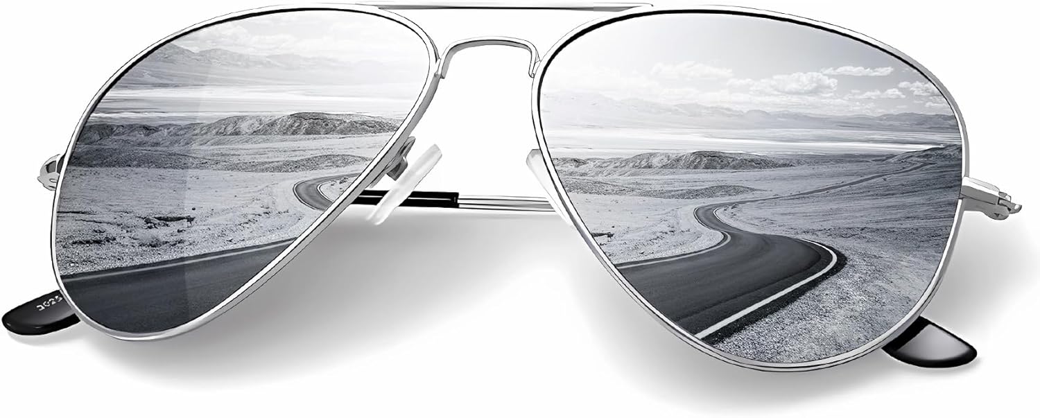 KALIYADI Classic Aviator Sunglasses for Men Women Driving Sun glasses Polarized Lens UV Blocking