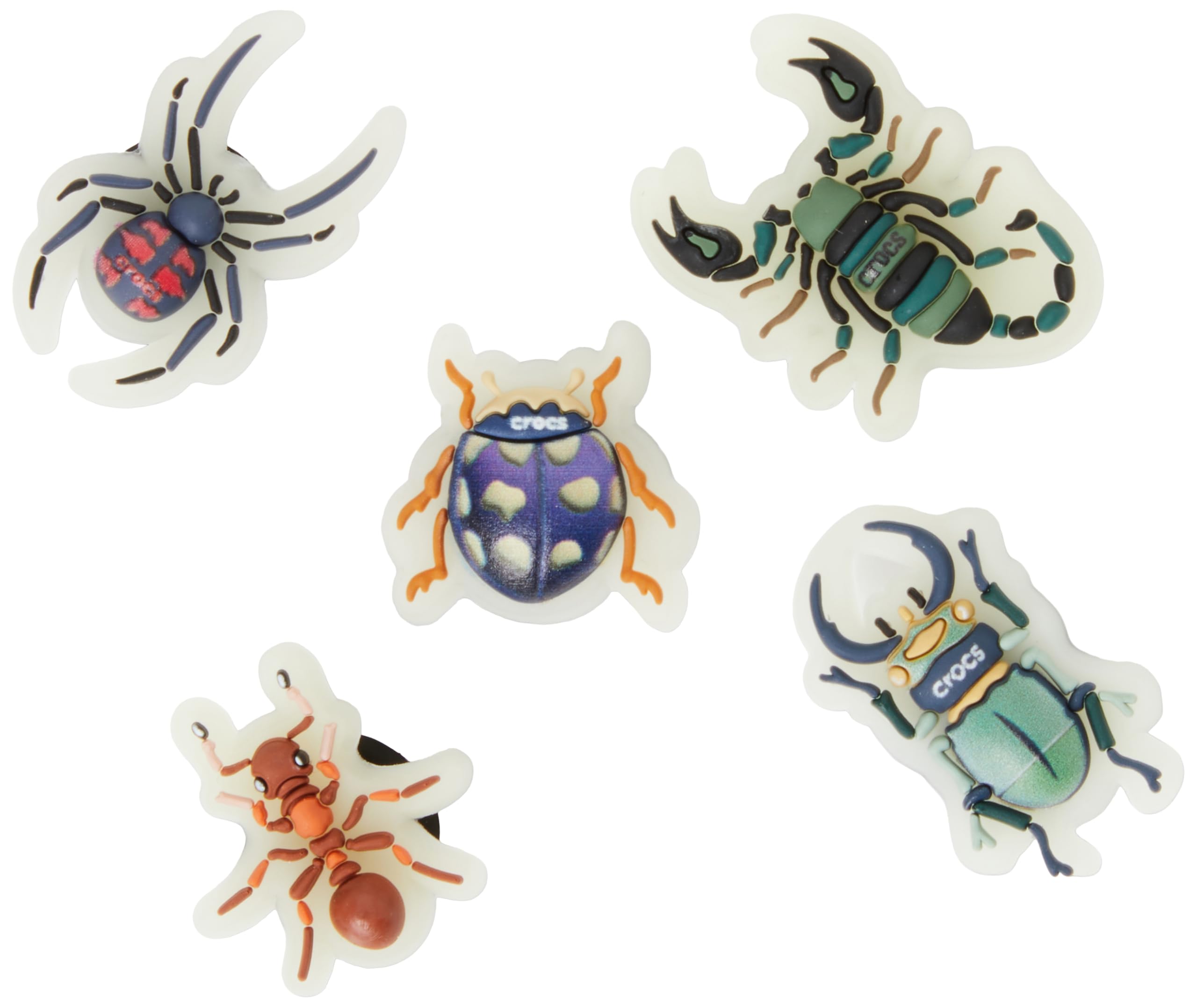 Crocs Jibbitz Charms, GITD Creepy Crawlers 5 Pack
