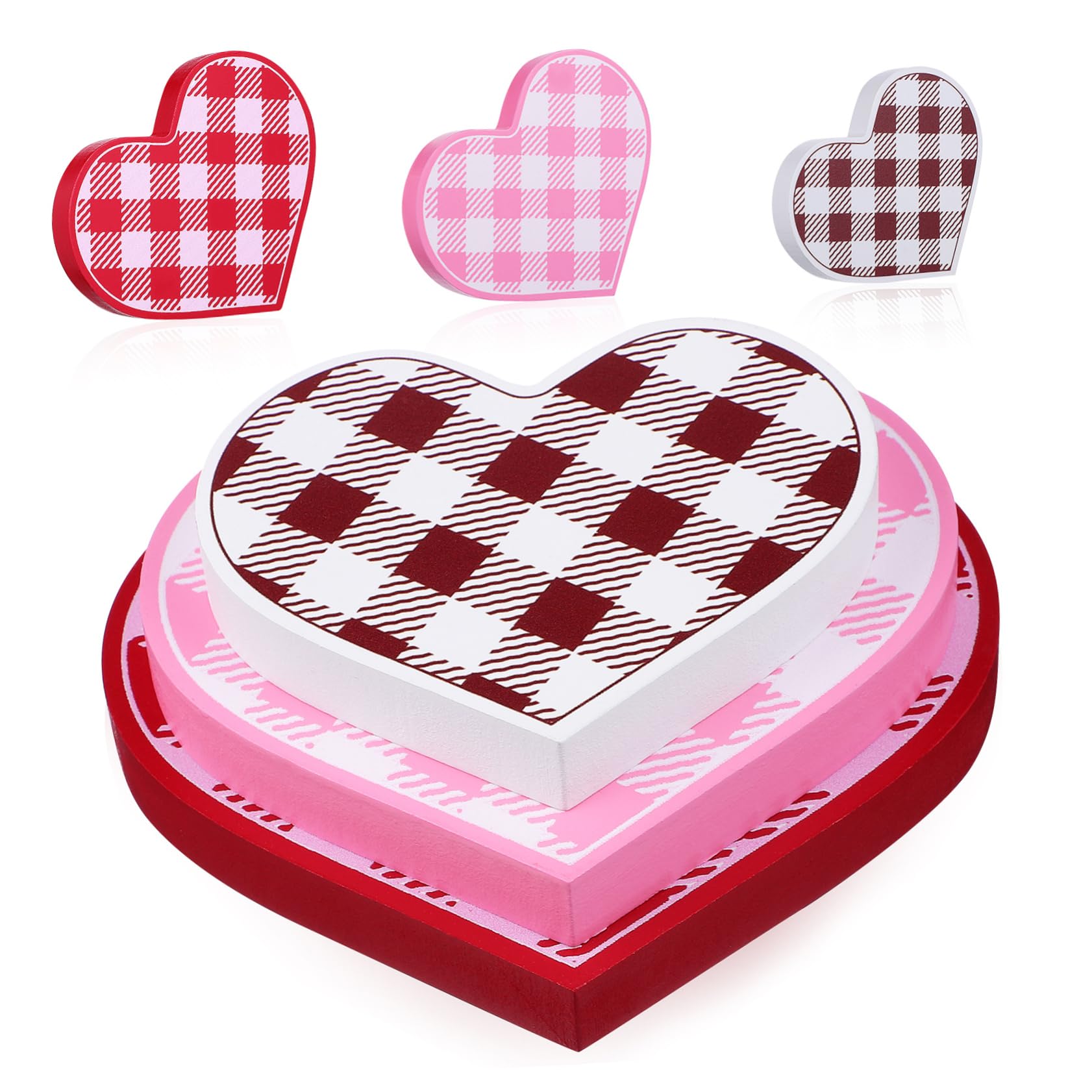 Décoration Saint-Valentin en cœur lot de 6 grandes pièces colorées pour repas de fête