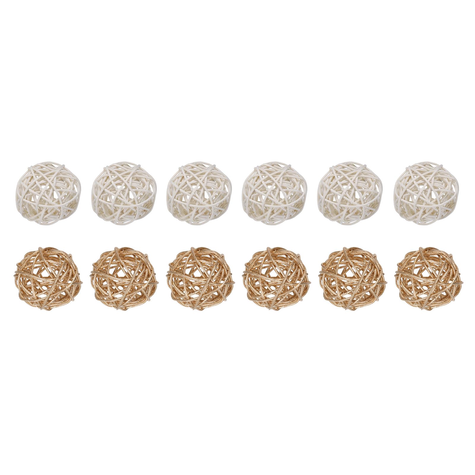 Bolas decorativas para centro de mesa de salón con esferas de ratán de 5 cm pack de 12