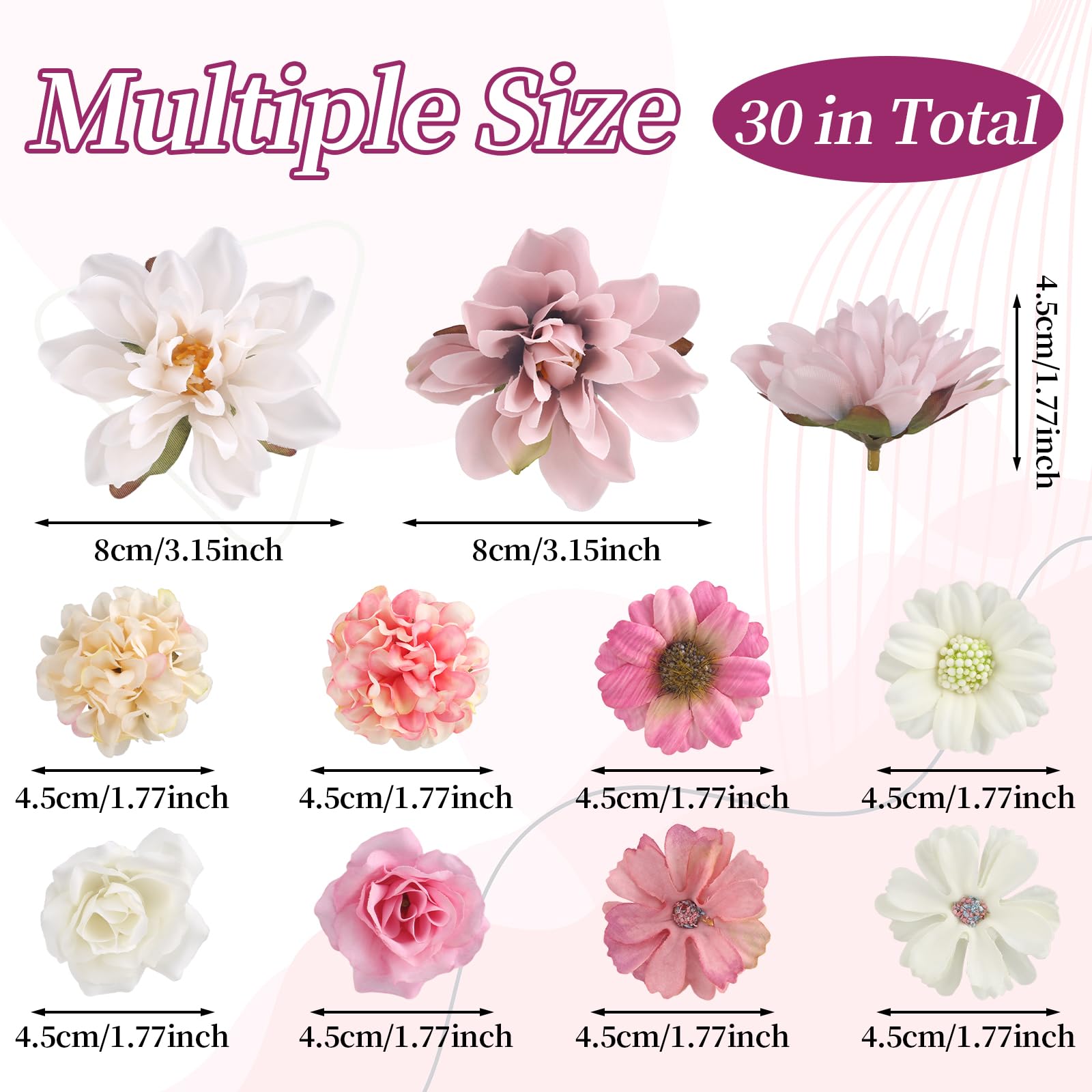 Comme Des Vraies Fleurs Artificielles FOSDICK Lot 44 Pièces - Violet Pour Déco DIY Mariage Fleurs Artificielles Violet