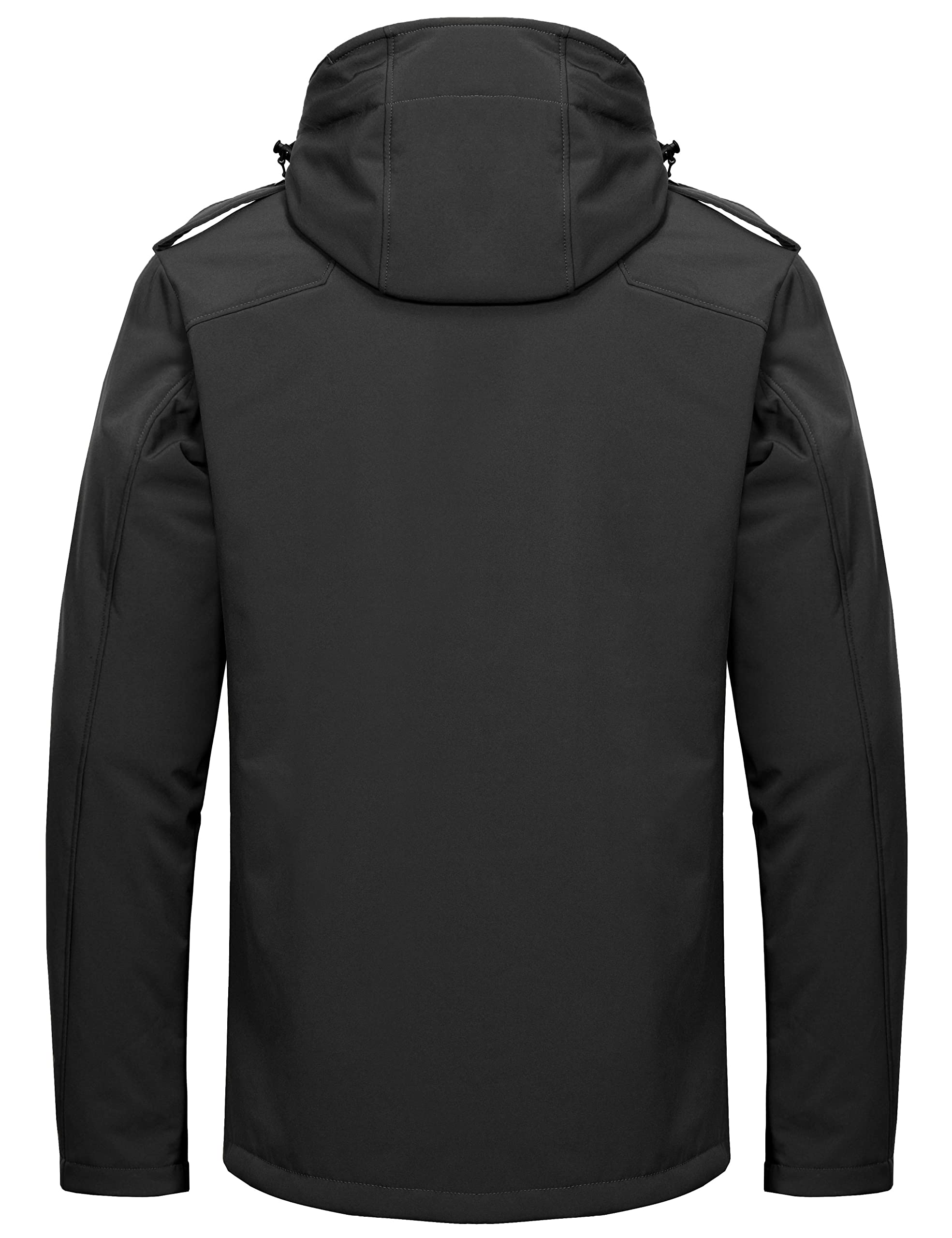 Little Donkey Andy Men's Sherpa Lined Winter Jacket - Windproof Softshell Ski Coat With Removable Hood