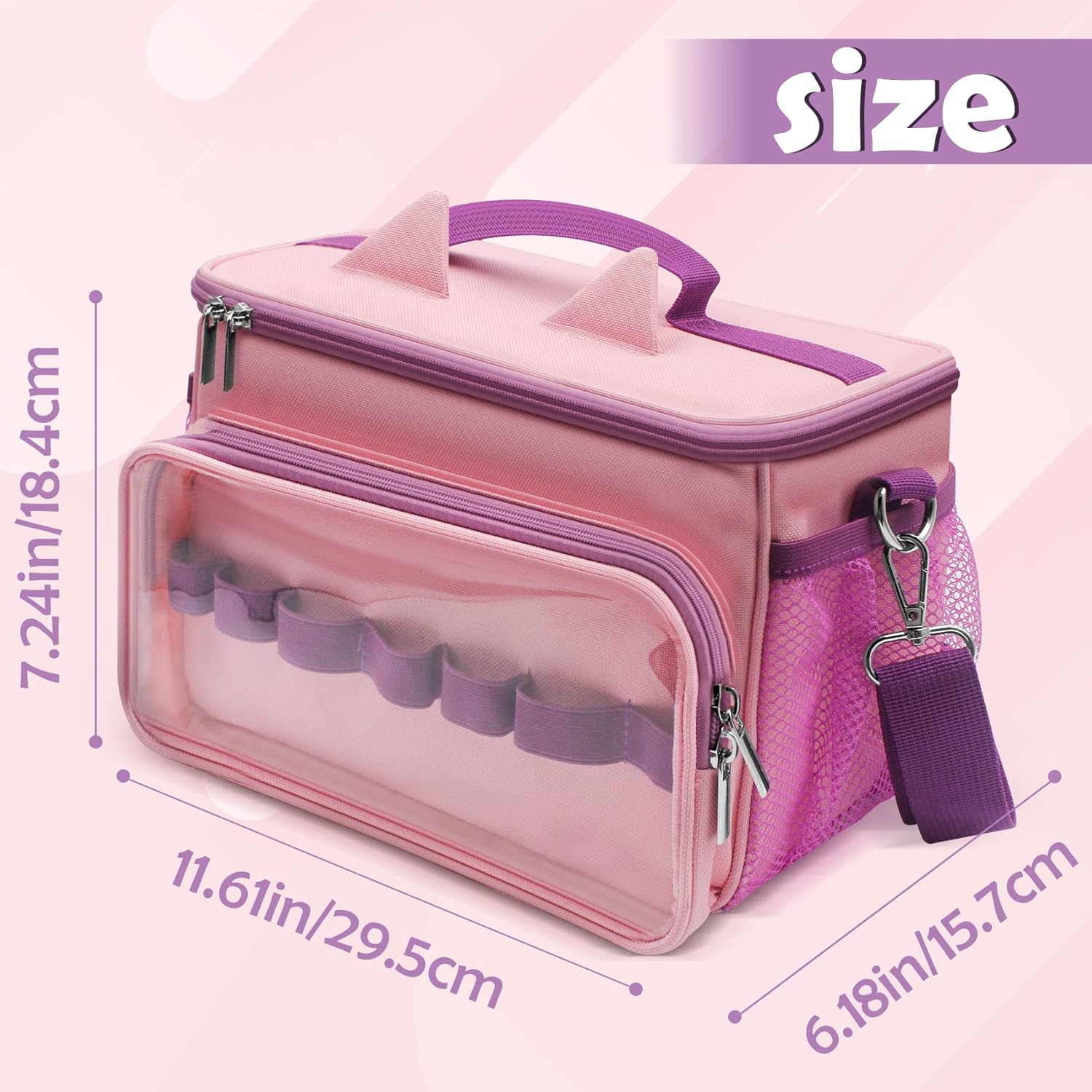 Sun3drucker Carrying Case for Toniebox 2/1,Carrying Travel Bag for Toniebox Starter Set and Tonie Figures, Toniebox 2 Audio Player Bundle Portable Storage Bag (Pink) - Image 7