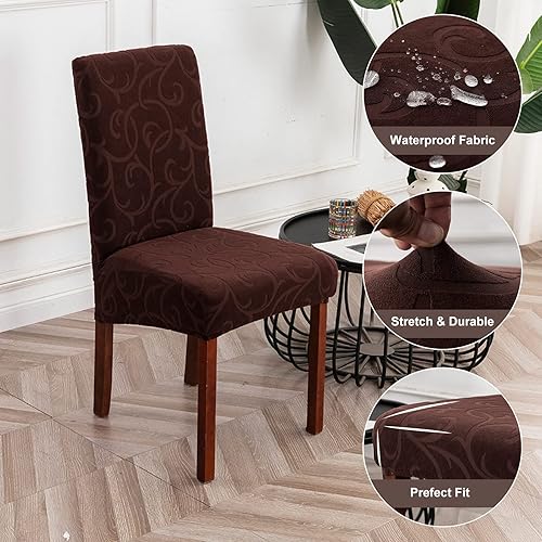 Miniatura 4 de Genina Fundas impermeables para sillas Parsons de comedor, fundas elásticas para sillas Parsons para comedor, cocina, funda protectora para silla de