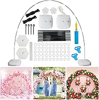 Vista 8 de Marco redondo de fondo de boda, arco de despedida de soltera, soporte de fondo circular para fiesta de cumpleaños, marco de decoración temática