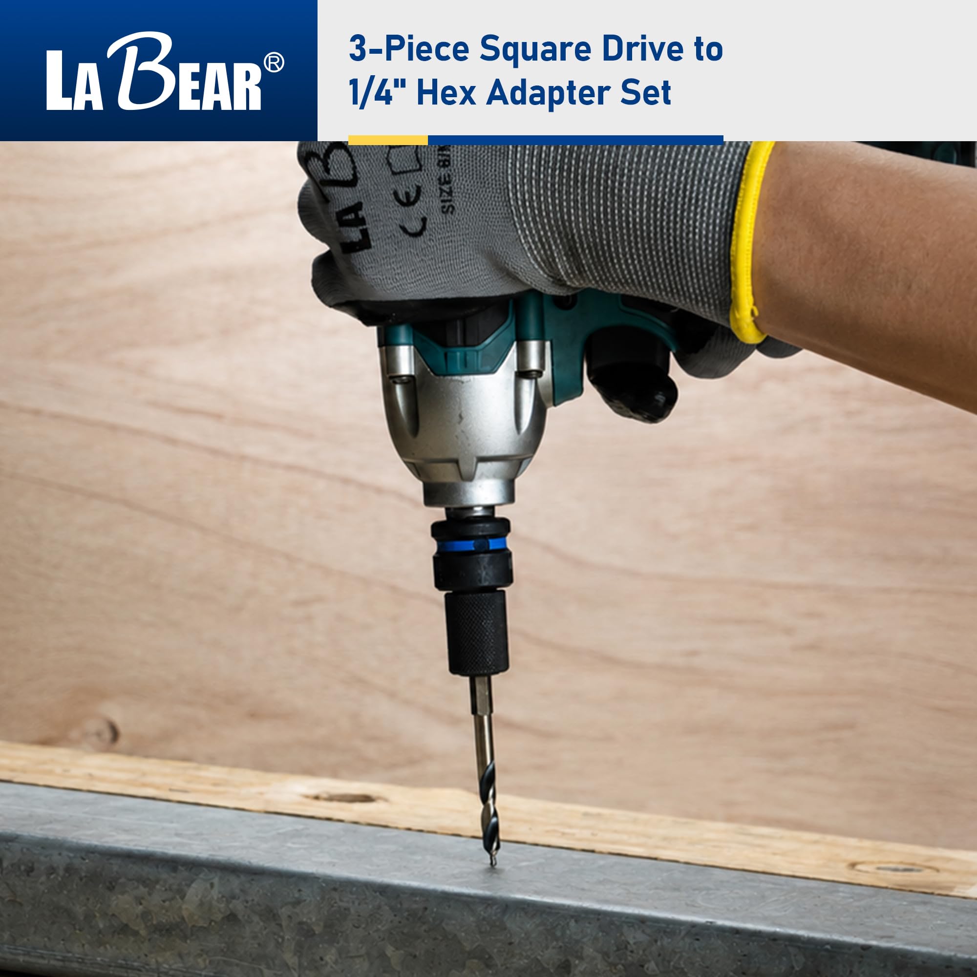 LaBear Convertidor hexagonal de impacto a 1/4, 1/2 3/8 1/4 pulgadas hembra a juego de adaptadores hexagonales de 1/4 pulgadas, adaptadores de llave de impacto para destornilladores de llave de