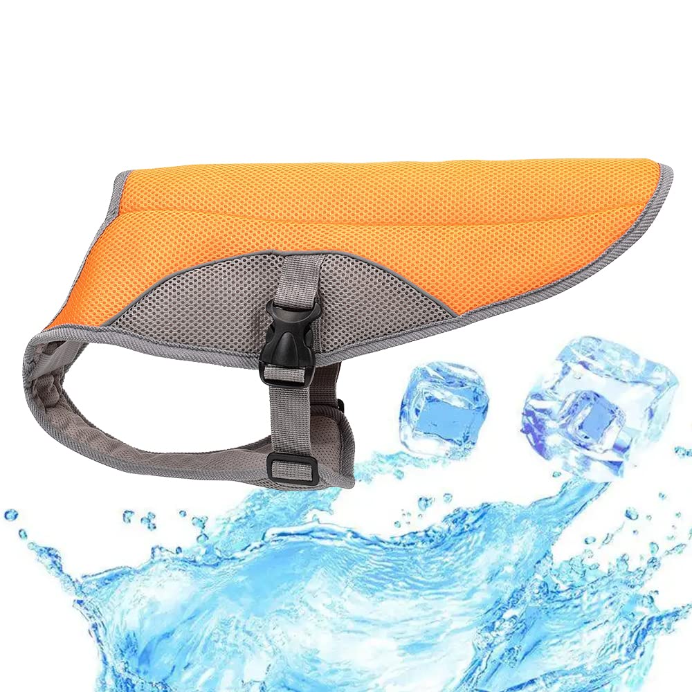 Gilet refrigerante leggero per cani, di medie e grandi, per attività all'aperto, escursioni, allenamento, previene i colpi di calore nei cani, giallo, XXL